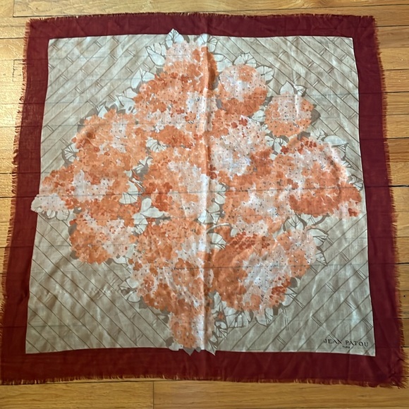 Jean Patou Paris Scarf Vintage Fall Colors Scarf - Picture 2 of 6